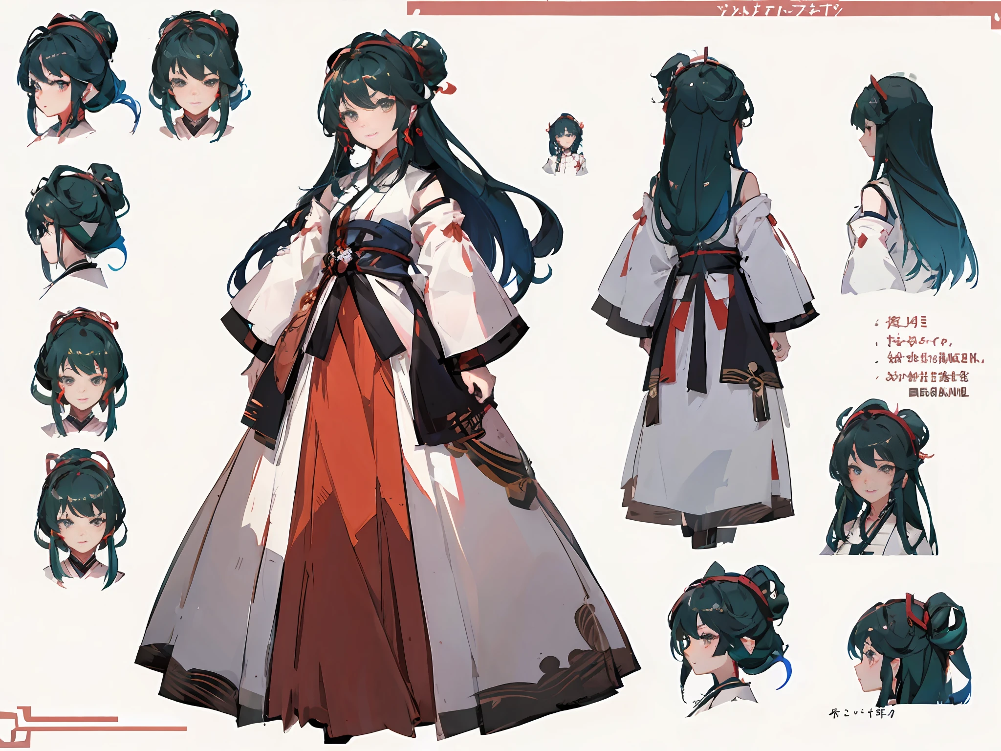 a close up of a person in a dress with different hairs, onmyoji detailed art, cushart krenz, anime character design, onmyoji, anime concept art, cushart kenz, pretty anime character design, anime character reference sheet, [ character design ], ayaka genshin impact, cushart krenz key art feminine, cushart