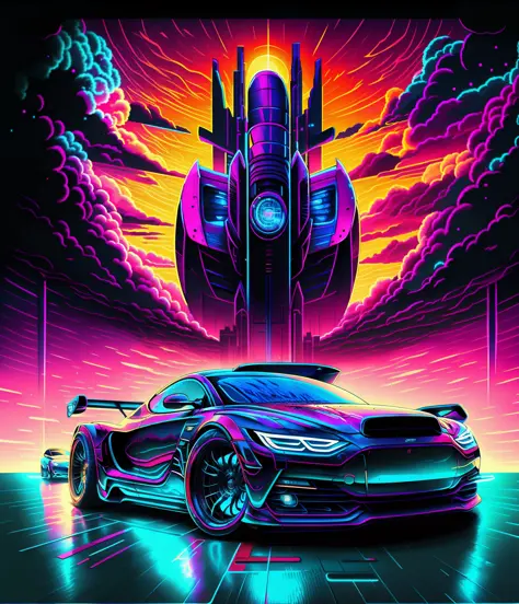 Futuristic cars. Realistic image. Focus. Colorful