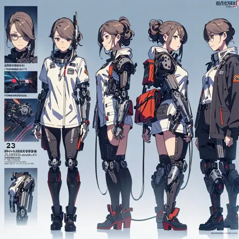 ((masterpiece)),(((best quality)),(character design sheet, same character, front, side), illustration, 1 girl, hair color, fax h...