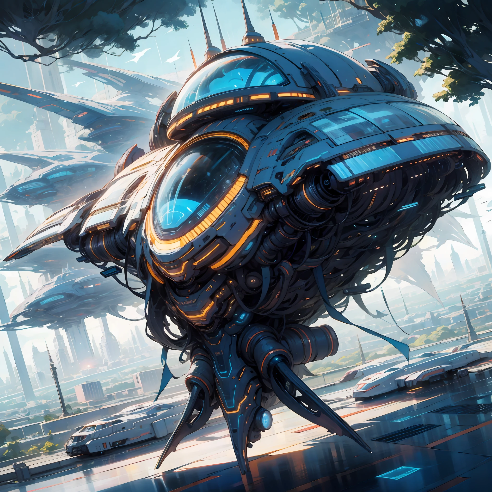 Cidade de outro alienígena futurista flutuando no espaço --auto
