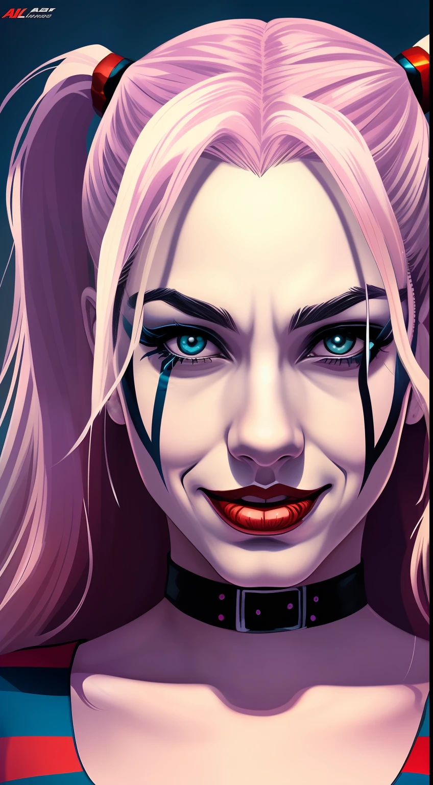 Harley harley is a female character with pink hair and blue eyes - SeaArt AI