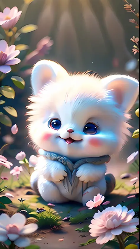 A puppy, white, furry and cute --auto