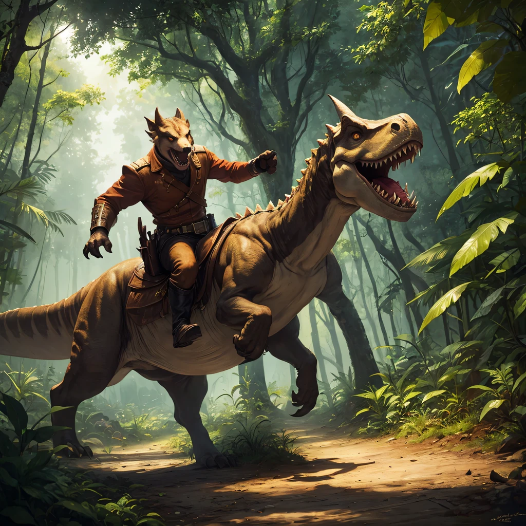 Wolf Happy Riding Dinosaur \((Masterpiece, Best Quality: 1.2), Yellow and Green Jungle Dinosaur Triceratops (Reality: 1.5)\), Best Quality, Masterpiece, 8K, Highest Texture, High Resolution, Soft Light, Perfect Shadow,
Men and women of all ages and races are evenly mixed, all faces and pictures must be different, with all the ghosts of your different emotions from happy to angry, do what you want, how you want to do it,