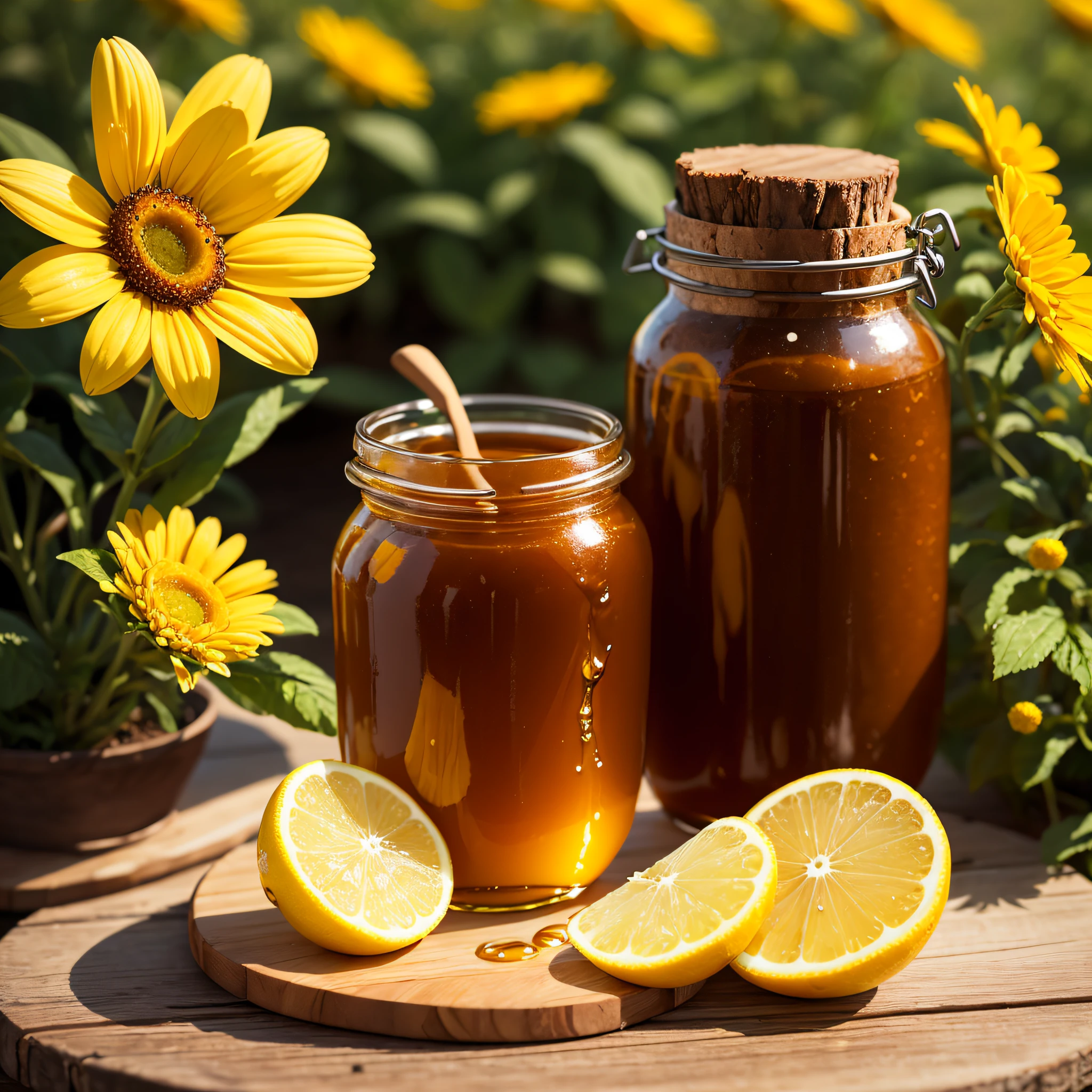 Honey and ليمون, يقطر العسل, جودة عالية, دقة عالية, أصفر, زهور الأقحوان, ليمون, ليمون blossom, عسل شفاف