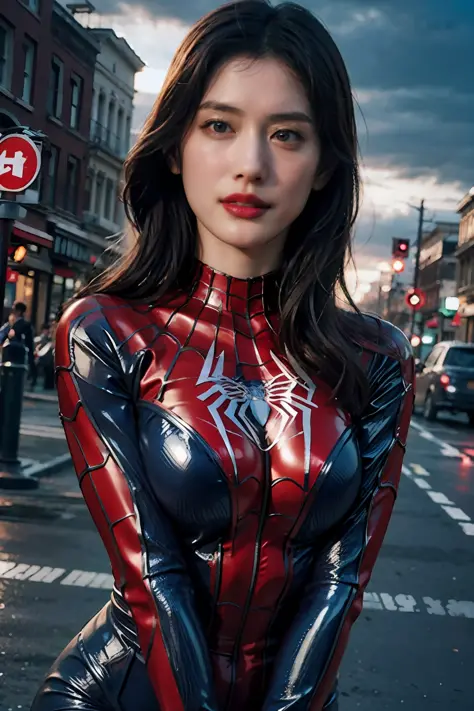 (wearing spiderwoman_cosplay_outfit:1.1), in front of a sky, (red and blue outfit:1.3),
good hand,4k, high-res, masterpiece, bes...