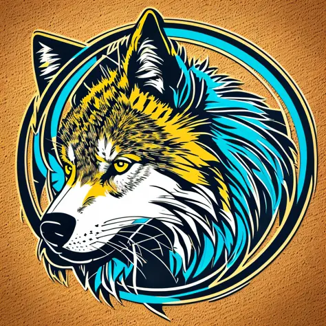 Logotipo con escritura de TEAM JAGUAR, Wolf Line Art Logo, fondo claro y azul oscuro, azul brillante, minimal and solid — JAGUAR
