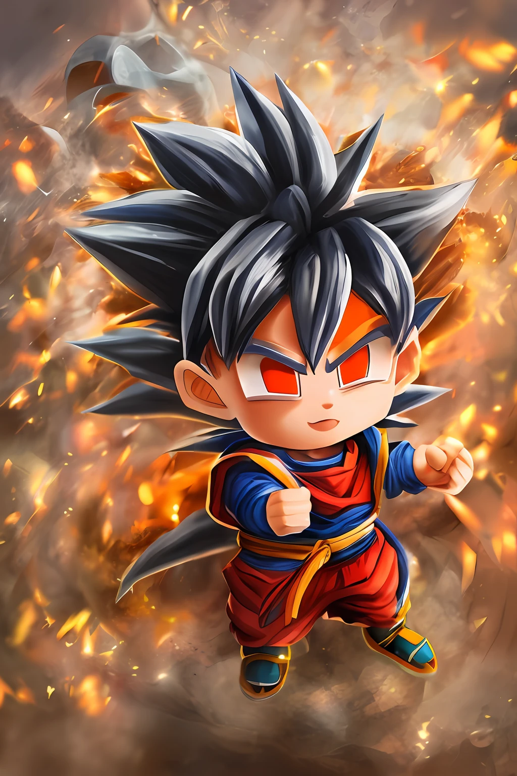 Cute and adorable cartoon goku baby, fantasy, dreamlike, surrealism, super cute, trending on artstation --auto --s2