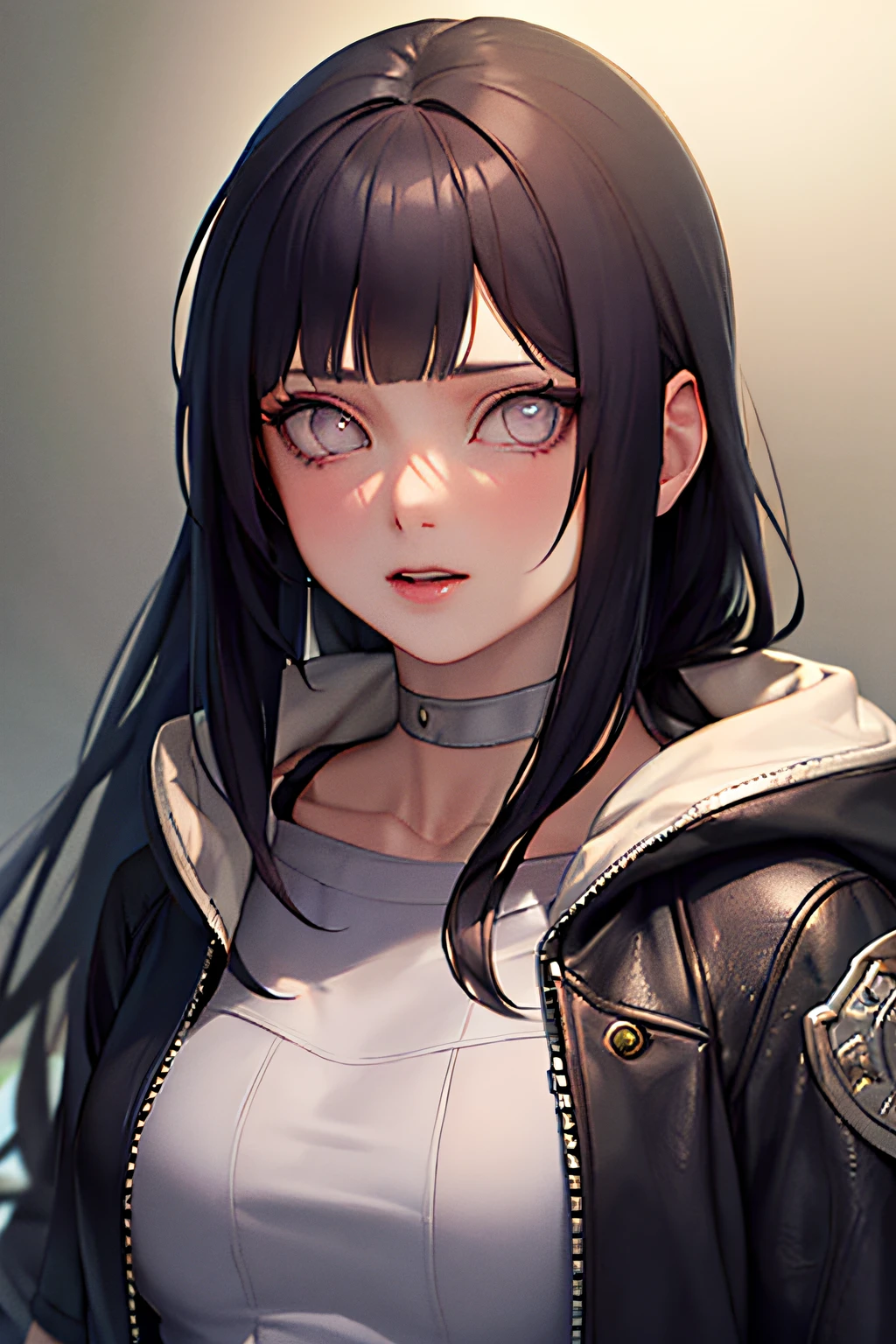 1girl, beautiful HinataNS, solo, looking_at_viewer, hood, upper_body, jacket, collarbone, shirt, expressionless, volumetric lighting, best quality, masterpiece, intricate details, tonemapping, sharp focus, hyper detailed, trending on Artstation,