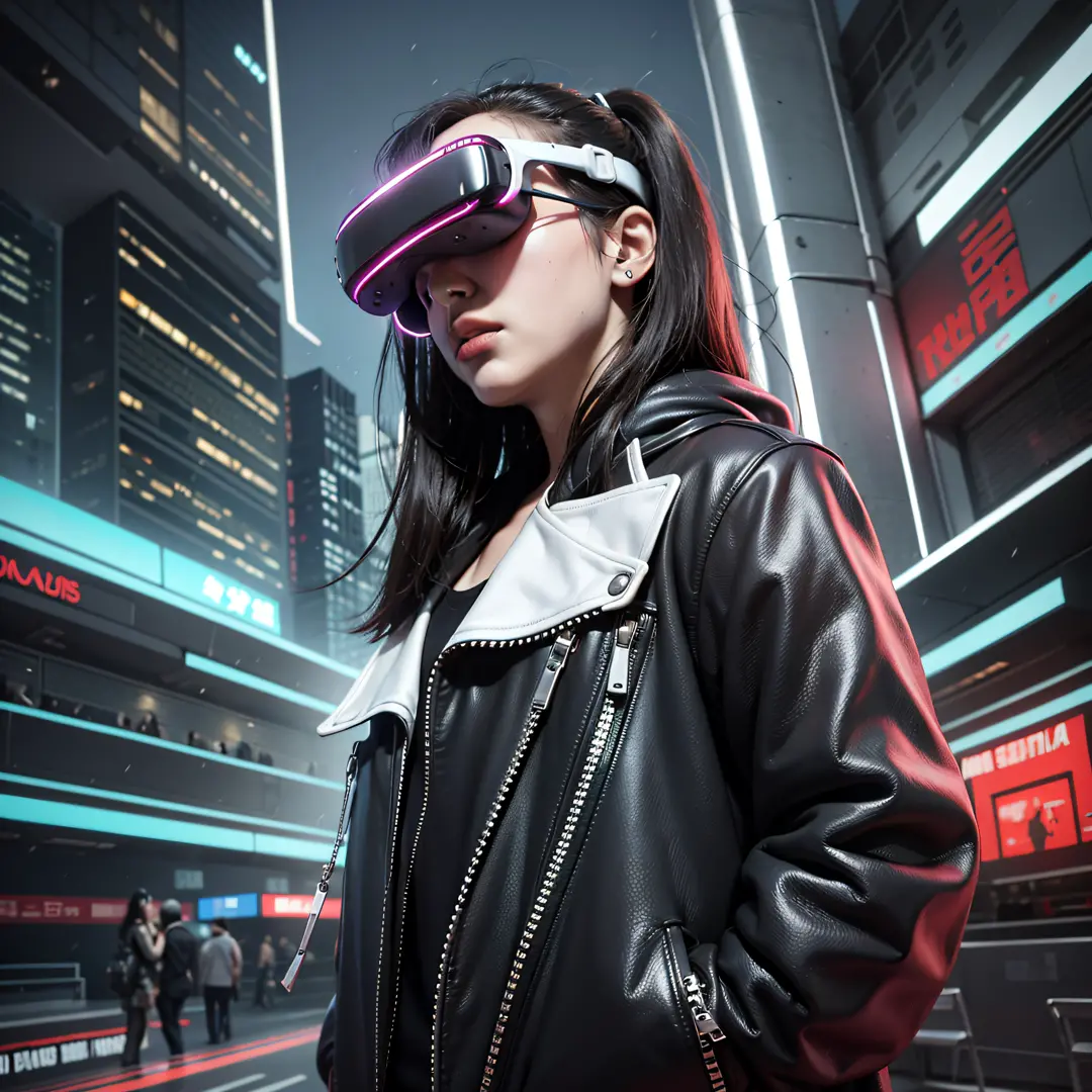 oculos de realidade virtual realista estilo cyberpunk