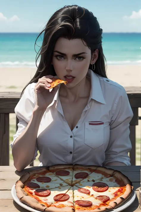 LisaLisa eating a piece of pizza