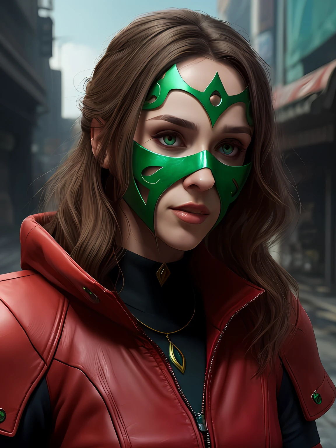 há uma mulher com uma máscara verde e penas verdes, personagem de fantasia hiperdetalhado, retrato de fantasia fosco detalhado, Renderização de octano 8K estilo fantasia, Arte de fantasia Behance, Renderização 3D de arte de personagens 8k, Fantasia com detalhe 4K, Renderizar Art Nouveau Octane, Arte digital 4K altamente detalhada, Deusa cinematográfica, tiro próximo, Tendências no ArtStation 4K, Cyberpunk irritado Precious Druid