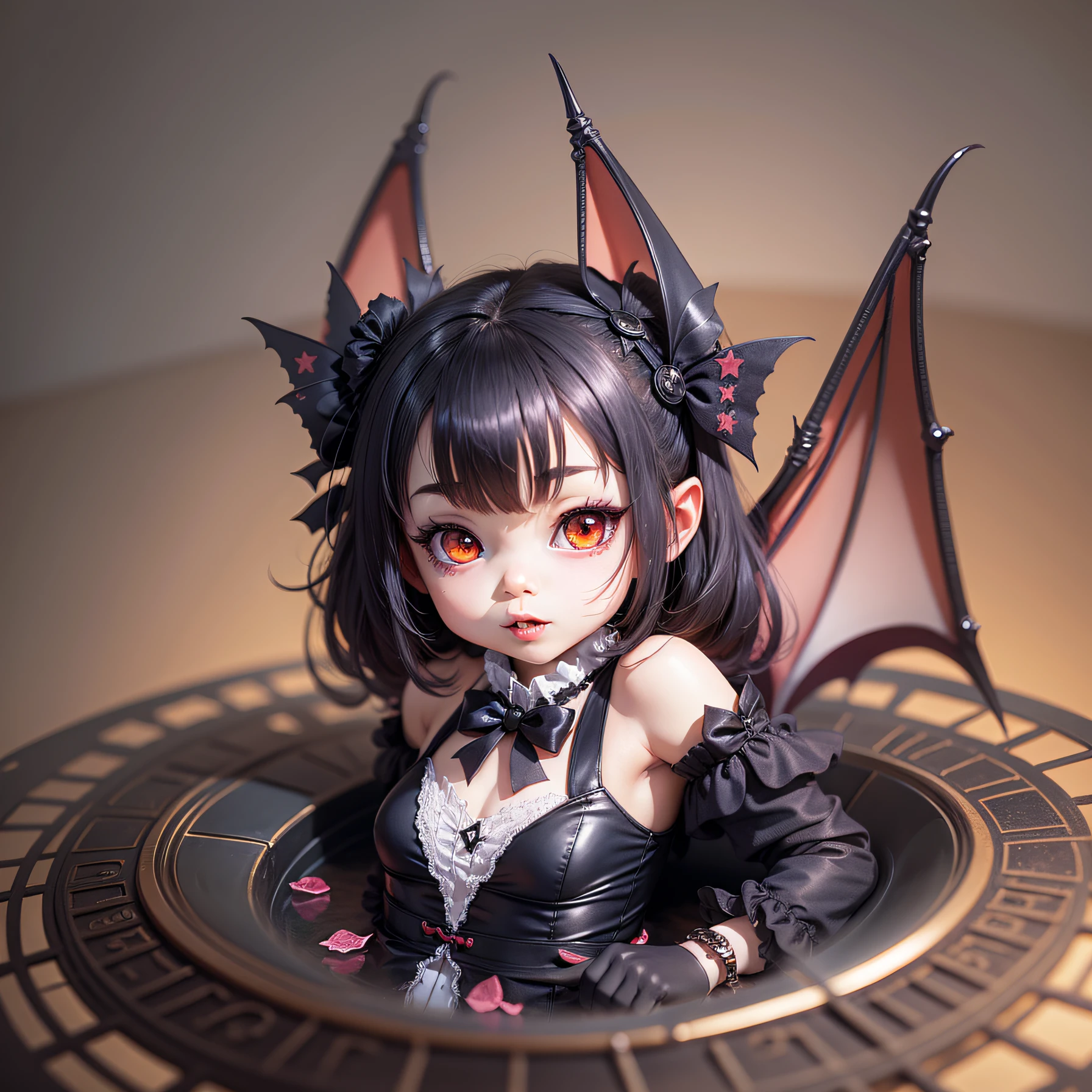 Kuromi, The best quality, masterpiece, chibi, detailed, dramatic light, cinematic light