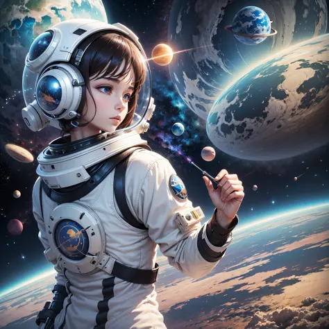 ((whole body):2) {((Alone/A woman/standing up):1.5)}:{Princess Zelda} ((wearing NASA astronaut suit, with helmet on the head wit...