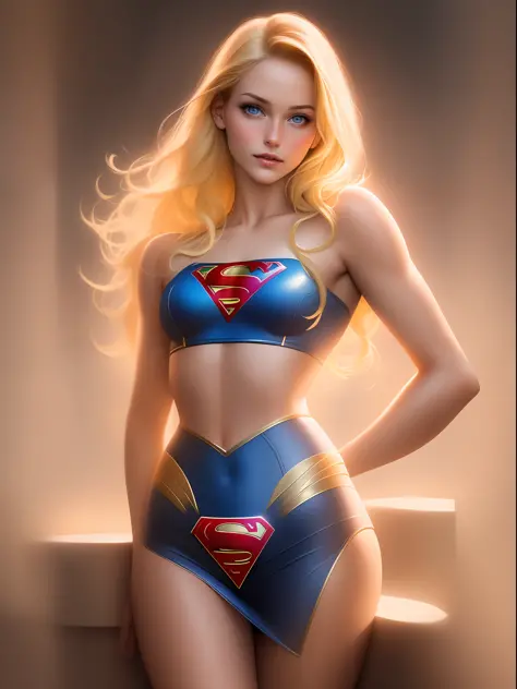 (best quality)), ((masterpiece)), ((realistic)), (detailed), detailed face,supergirl Beautiful woman (30 years old, long blonde ...