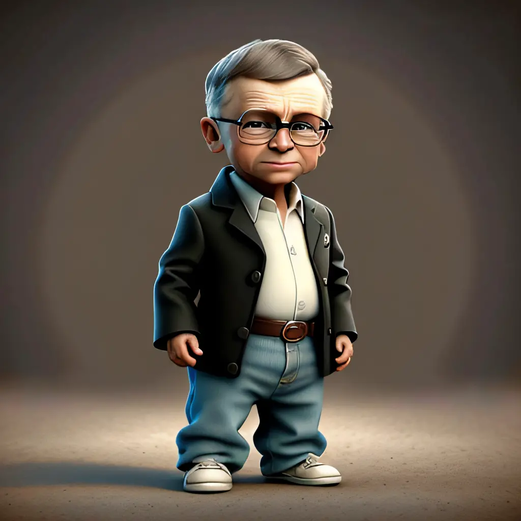 bill gates,charachter,kawaii, little, beautiful, devian art, trending artstation, digital art, detailed , kawaii, realistic, hum...