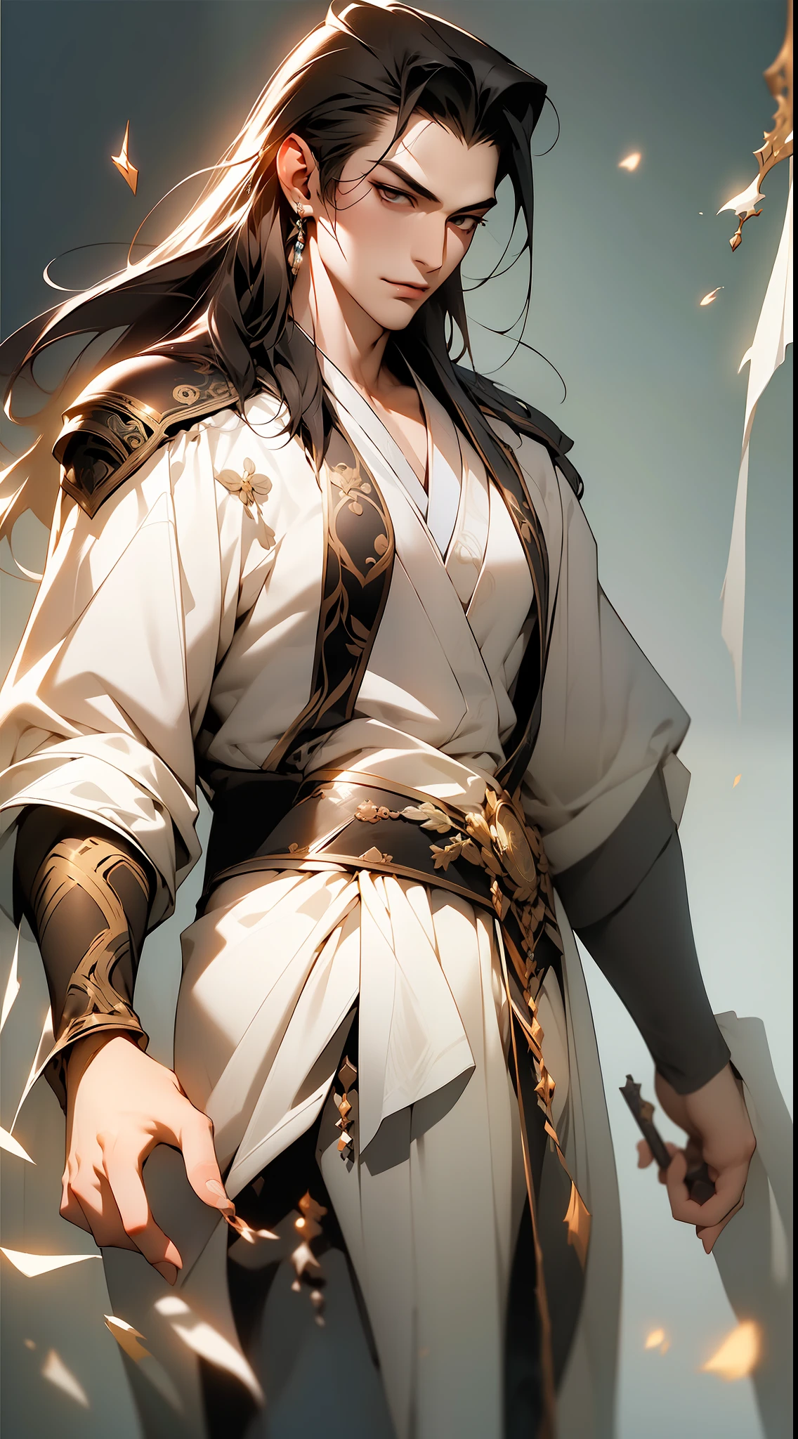 1 handsome man、The whole body，White background，Xianxia，Hanfu，highdetailed，sketch，Denoising，Cinematic grade，White background，Ultra-high resolution，best shadow，Sharp focuaster-piece，（Very detailed CG unified 8K wallpaper）