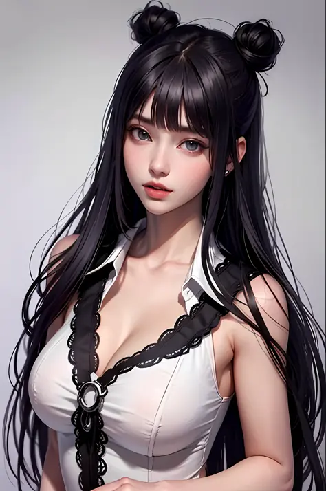 Hinata hyuga com olhar penetrante, olhos violetas, slightly thick lips, biting sexy lips