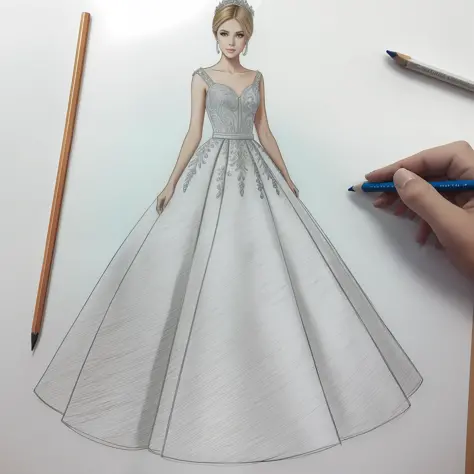 Beautiful Pink Dress Sketch Design | PeakD