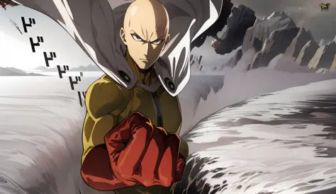 anime character with red glove, one punch man, one punch man manga, saitama one punch man, saitama, main image of anime like sai...
