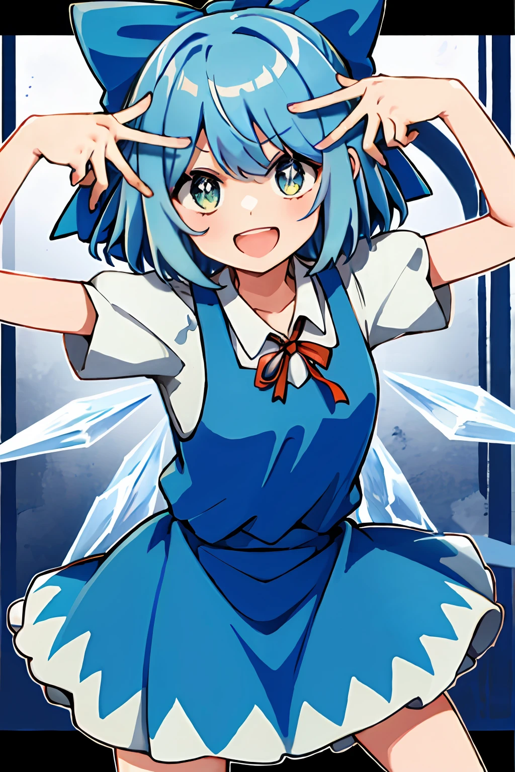 pose de ai， 1 meninas，Cirno