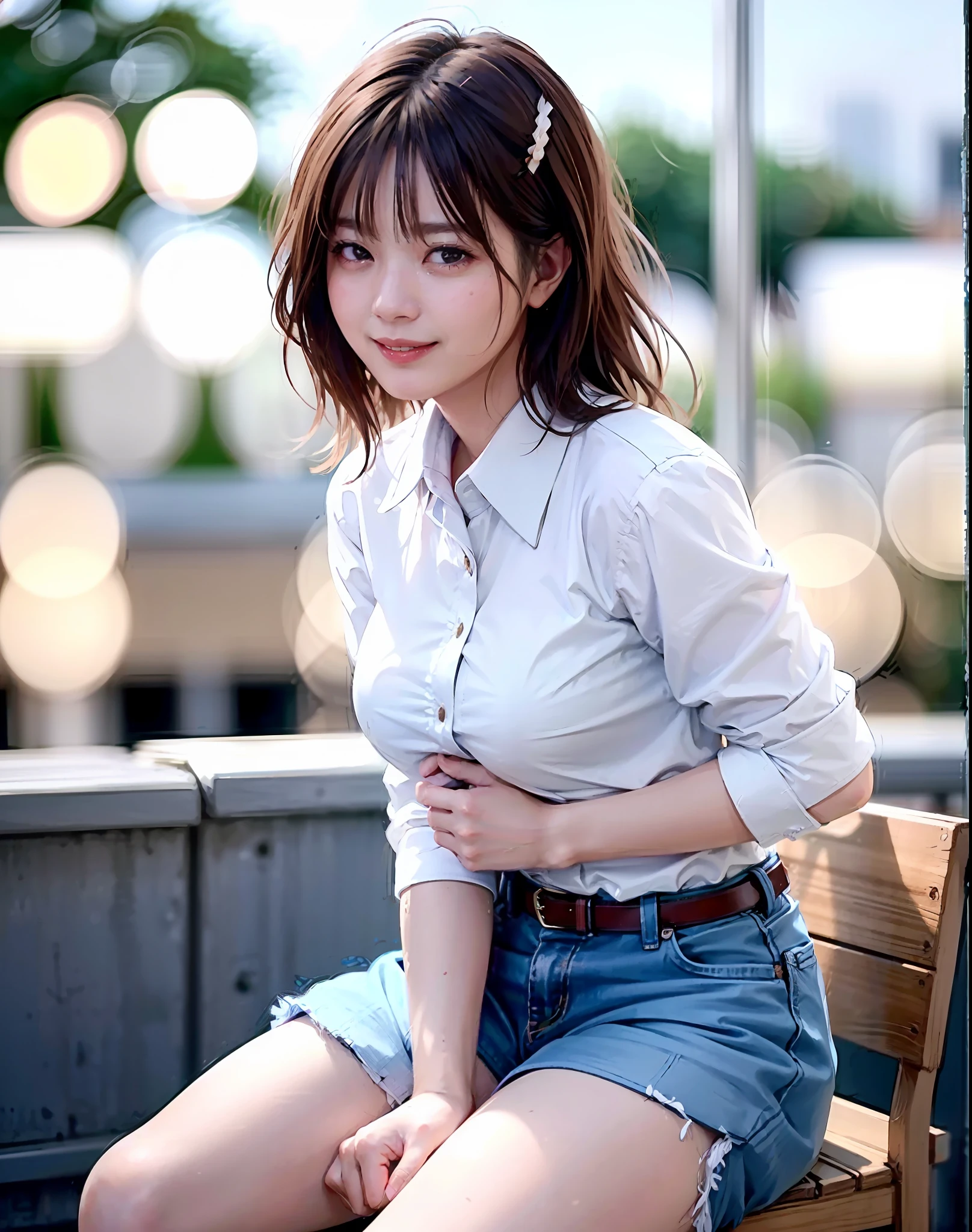 Top Quality, Photorealistic, 8k, High Definition, Girl, Woman, (Skin Dent), (Big Breasts), (Professional Lighting, Bokeh), (Street), (People, Crowd: 0.6), Market, (Night: 1.2), (Brown: 2.0), (Blouse: 1.5), (Portrait: 0.6), Gorgeous, Bloom, (Floating Hair), Braided Hair, (Dynamic Pose: 1.2) , Soft Lighting, (Masterpiece, BestQuality:1.1), (ultra detailed 8k cg:1.2), (hyperrealistic:1.35), (Photorealistic:1.45), (realistic:1.4), [cowboy shot], (Soft lighting), 1 beautiful Japanese girl, 20 years old, supermodel, Japanese Idol, (smile), Large Breasts, (Sweat skin:1.2), (school uniform:1.2), (sitting on ground:1.1), (spread legs, sucking, sucking,