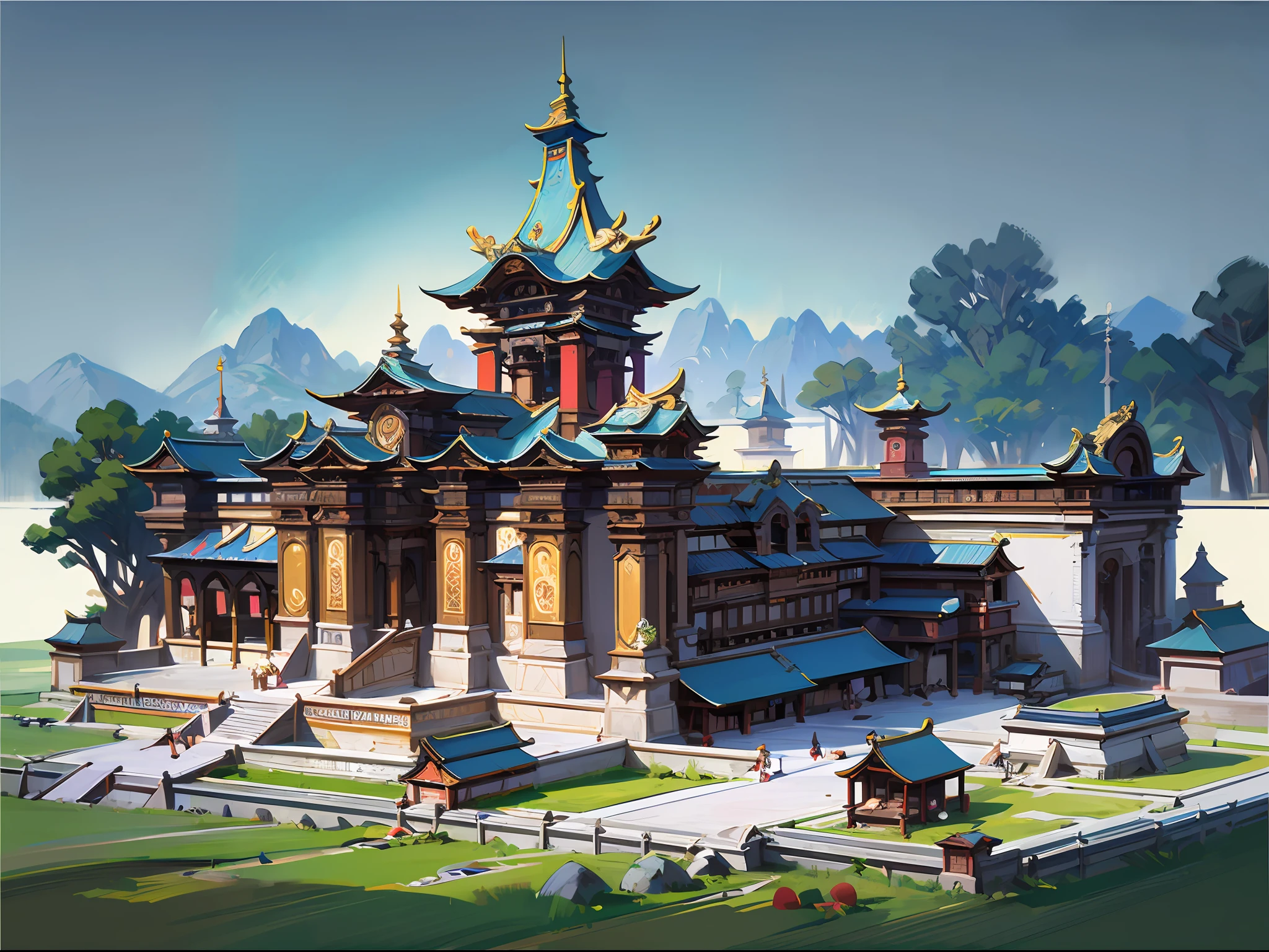 Game Academy，game icons，Ethno-style architecture，Structurally sound、high-definition details，game icons，perfect works，（The Masterpiece，Top best Quality，best qulity，officlal art，Beauty and aesthetics：1.2），（8K，best qulity，The Masterpiece：1.2）