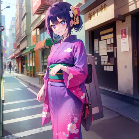 Eye in kimono、Walking around the city