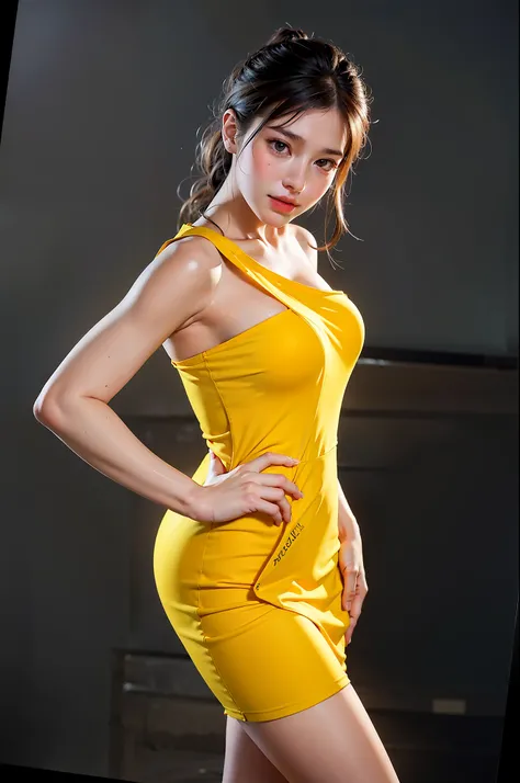 Skin tight hot sale yellow dress