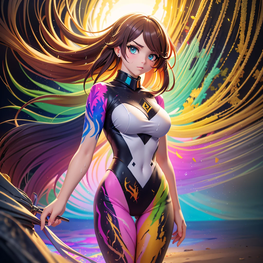 full length body shot,(((ultra warm bright pastel colors))), orange pink white colors, sharp focus, ultra high contrast, lut, ultra insane high resolution intricate textures, texture indentation, there is a gorgeous girl standing on sand wind in the hair, (((((Charlie Bowater, art by Alena Aenami, art by Albert Bierstadt, art by Carne Griffiths))))), luminism, light placement art, octane render, ultra intricately detailed, ultra maximalism, romanticism, 2.5D Parallax Effect, backlight, wet reflections, chromatic aberration,  multiple lighting sources, luminism, spectacular backlight, volumetric ambient occlusion