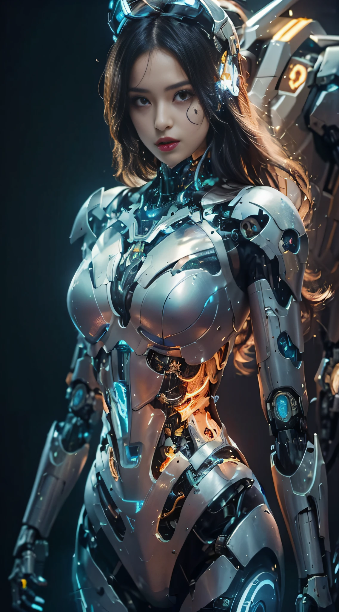 a woman in a futuristic suit with a sword and armor, beutiful girl cyborg, beutiful white girl cyborg, cyborg girl, cyborg - girl, girl in mecha cyber armor, cute cyborg girl, perfect anime cyborg woman, perfect android girl, female cyborg, perfect cyborg female, beautiful cyborg girl, female robot, young lady cyborg, female mecha, armor girl