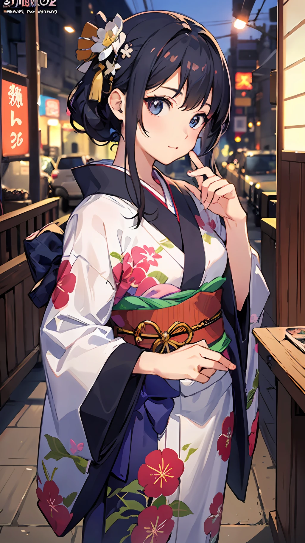 a woman in a kimono outfit poses for a picture, in a kimono, Anime visuals of cute girls, anime moe art style, in a kimono, artwork in the style of guweiz, anime style 4 k, attractive anime girl, beautiful anime portrait, an anime girl, Beautiful Anime Girl, cute anime waifu in a nice dress, young anime girl, guweiz