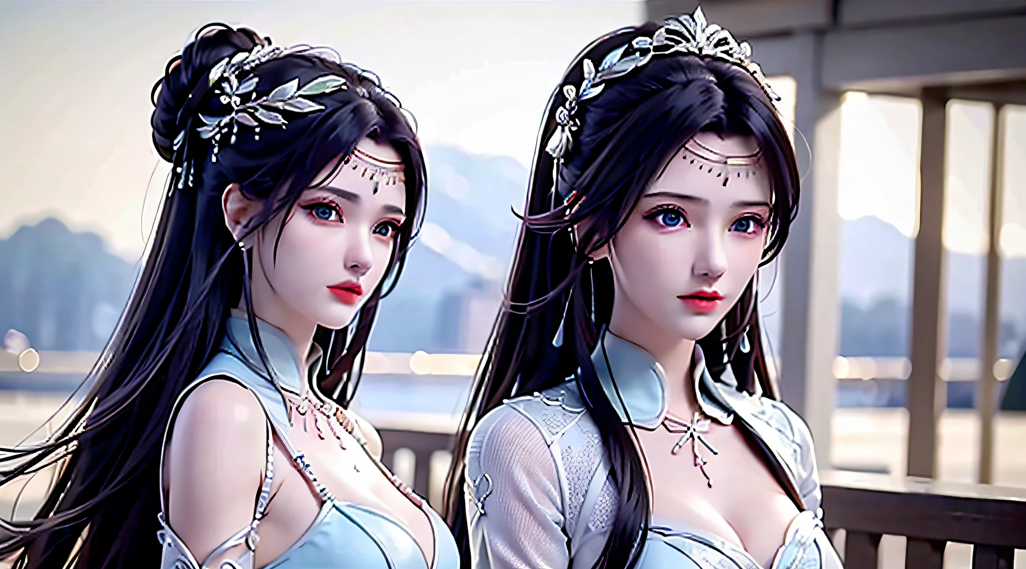 best qulity，The Masterpiece，anextremely delicate and beautiful，greatly detailed，CG，unified，8k wallpaper，beautiful detailedgirl，（very detailled face），beautiful detail eye， 1girls，solo，blur backgroun，（waist apron：1.3），Master shots，half-body