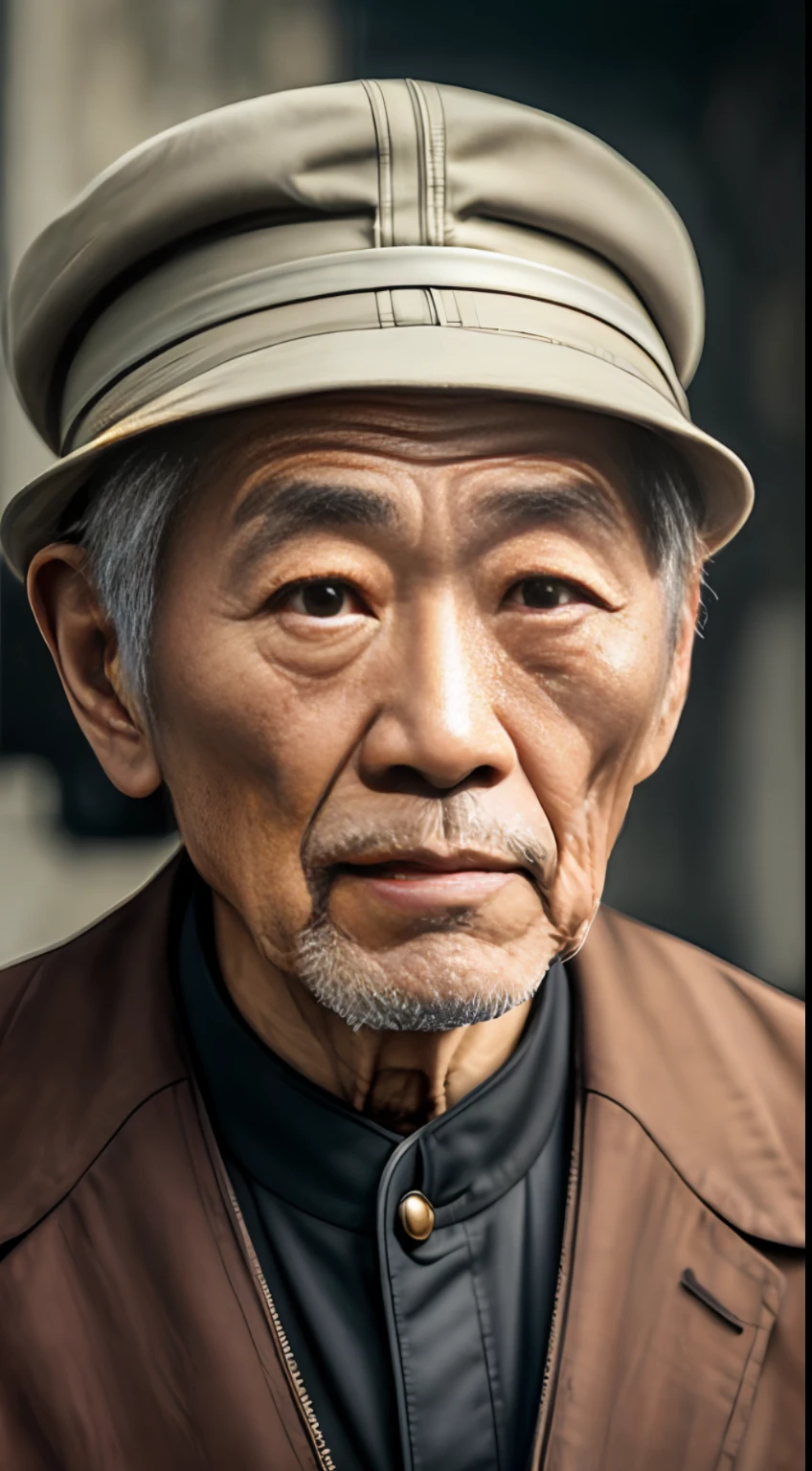 （The Masterpiece，Lifelike，raw，：1.4），（extremely intricate：1.2），Close-up of the，Cinematic light，Sideslit，ultra-highresolution，best shadow，raw，Poor elderly Chinese man，Has a short beard，Dressed in Chinese rural costumes，Black skin has many wrinkles，Movie quality ，（Face to face us，eyes looking at me）