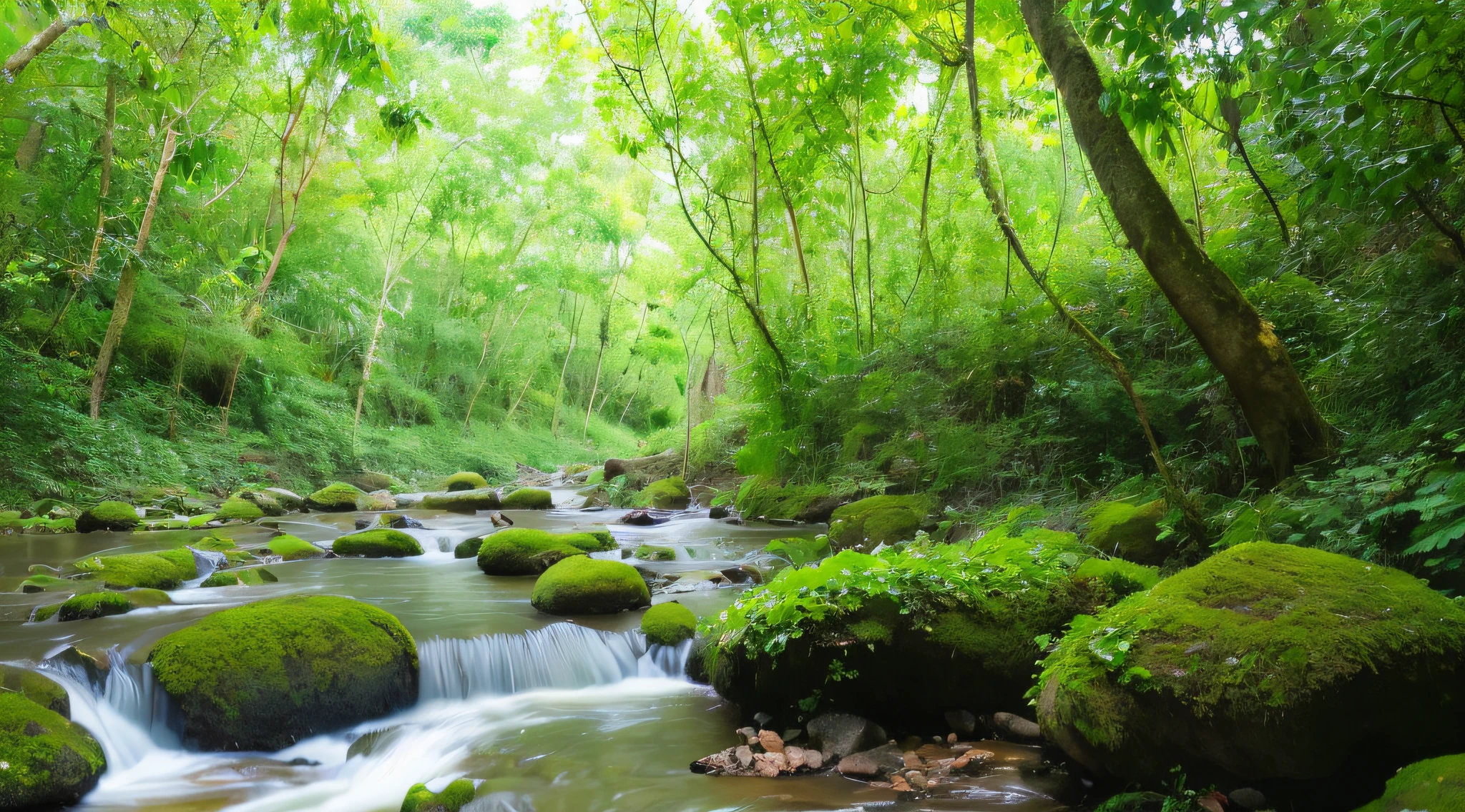 コロンビアの自然の緑の森