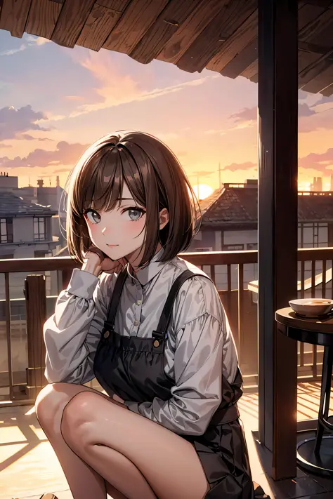 (masterpiece,finely detailed beautiful grey eyes: 1.2),(no lineart:1.2),1girl,backlighting,portrait,brown hair,bob cut,cotton ru...