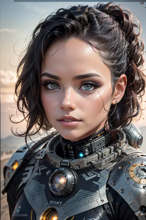 Un hermoso astronauta cyborg Marte, Mujer latina, piernas largas, sci fi, longitud total, ojos detallados, Cara hiperdetallada, ...