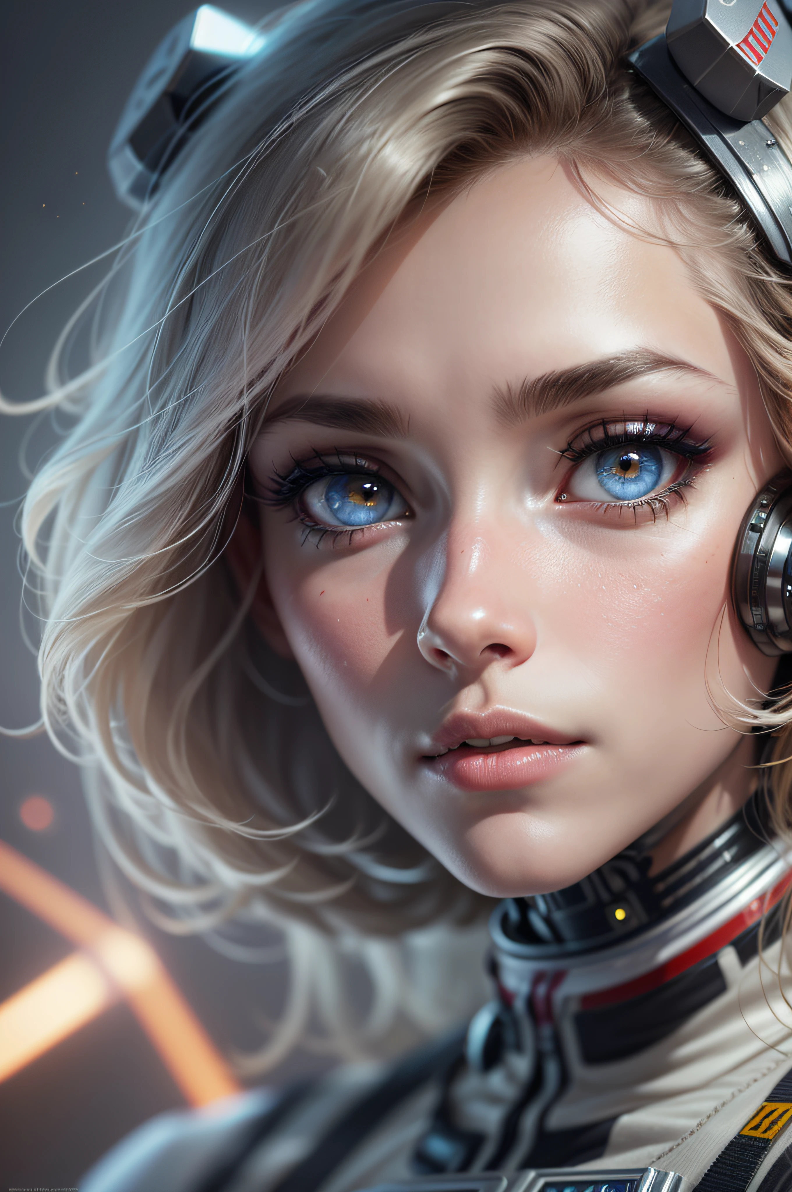 A beautiful astronaut cyborg Mars, Latina woman, long legs, science fiction, full length, detailed eyes, hyperdetailed face, complex, symmetrical face, sharp focus, perfect, model, close-up,  textured, looking into the camera,science fiction, chiaroscuro, professional make-up, realistic, rough, gritty, figure in frame, perfect light