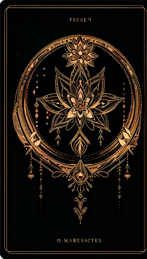 realistic, (best quality, masterpiece:1.3), golden dahlia flower ,soul card, line, light particles, intricate, detailed, ornate,