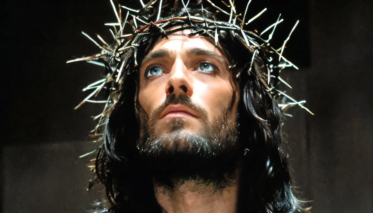 arafed man with a crown of thorns on his head, jesus of nazareth, Jesus ...