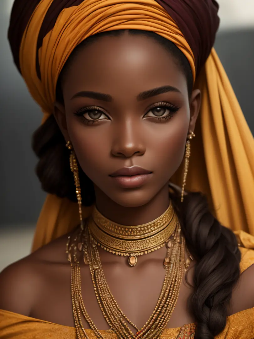 A realistic ethnic model image of Africa's most beautiful woman, Photography, Portrait Style, Inspired by Fashion and Beauty Photographers, Lens: 50mm, Medium Plane, Natural Lighting, 8K Resolution --auto