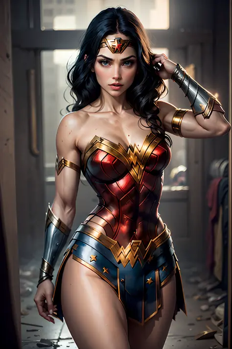 Hermosa y exhuberante Wonder Woman.