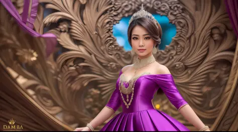 (adicionar_detalhe:1) Create a realistic portrait of an Asian princess. Ela tem cabelos lisos e sedosos, Hairstyles with elegant...