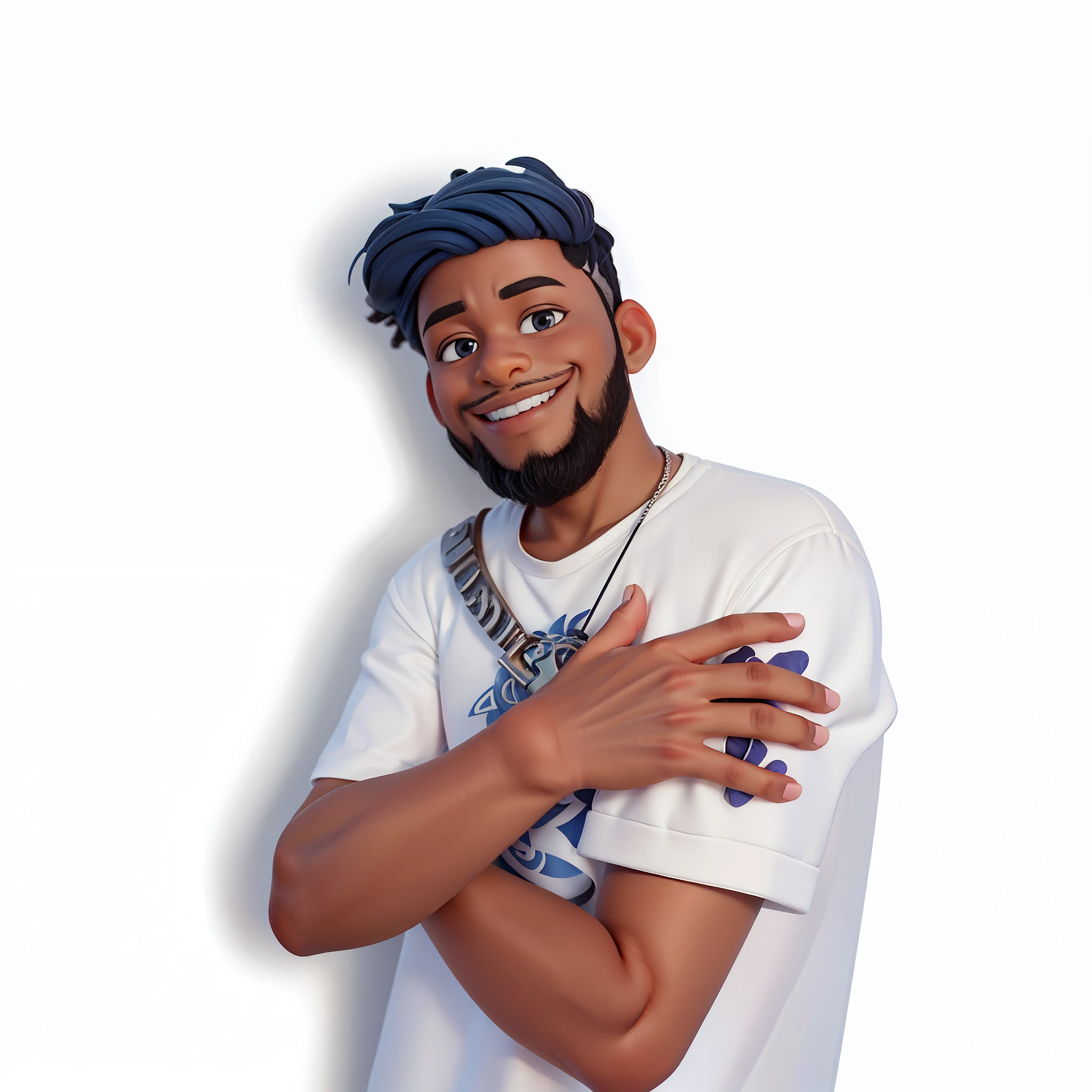 Personnage de dessin animé 3D tenant un petit parapluie, dans une rue de la ville, garçon noir, (affections faciales détaillées)(((Bébé))), art du cinéma, Tir net, Ghaïen!, Comme un personnage de Pixar, beau jeune homme, Afro, grâce et bénédiction, (((Sourire mignon))), rendu irréel, image promotionnelle du film, image rendue --auto --s2