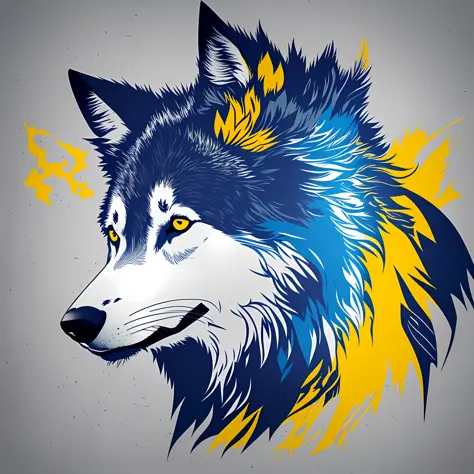 a wolf head with blue flames on it's face, alpha wolf head, esports logo, blue wolf, discord profile picture, angiewolf, wolf head, profile picture 1024px, digital fox, no gradients, wolves, sports team mascot, wolp, mascot illustration, e-sports logo vect...