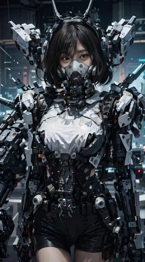 This is a CG Unity 8k wallpaper with ultra-detailed, high-resolution and top quality in cyberpunk style, dominated by black and ...