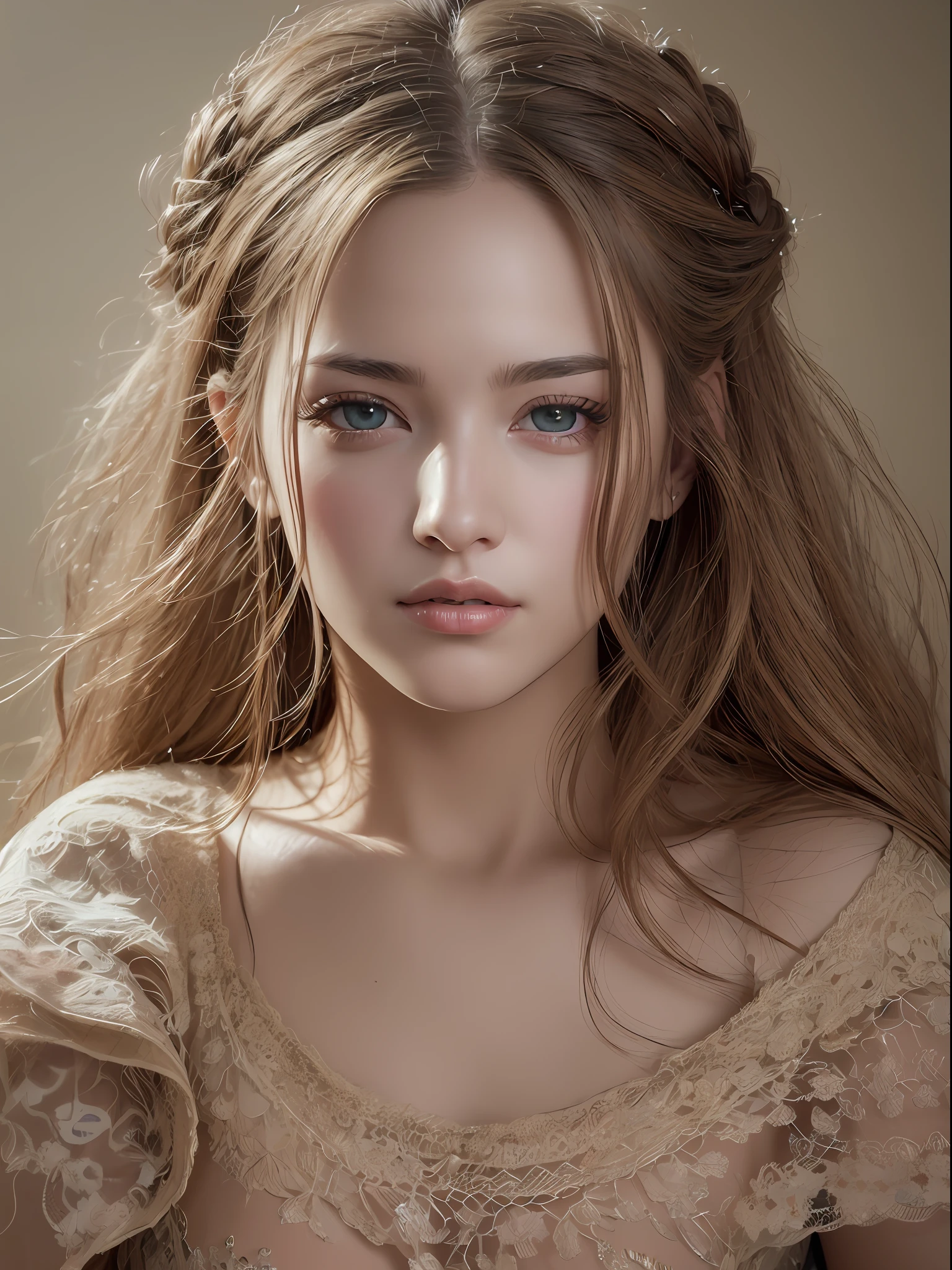 (Photorealistic:1.4), (Masterpiece, Sidelight, Exquisite Beautiful Eyes: 1.2), Masterpiece*Portrait, Realistic, 3D Face, Glistening Eyes, Glossy Hair, Glossy Skin, Solo, Embarrassing, (Abdomen),