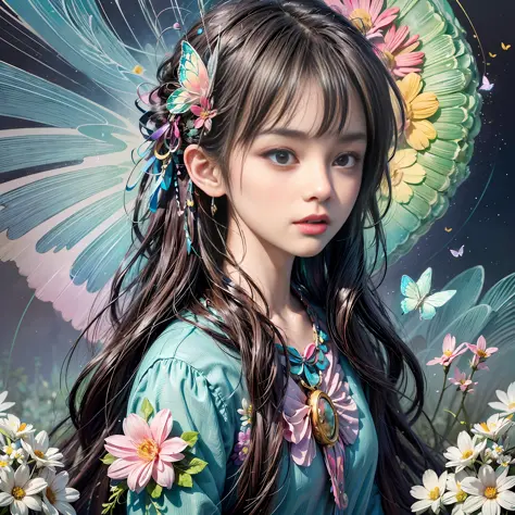 (masterpiece:1.1), (highest quality:1.1), (HDR:1.0), ambient light, ultra-high quality,( ultra detailed original illustration), (1girl, upper body), ((harajuku fashion)), ((flowers with human eyes, flower eyes)), double exposure, fusion of fluid abstract a...
