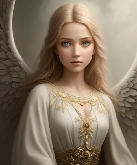 humble angel, fog, fantasy, ultra wide shot,  photorealistic,  eyes,  (pixarstyle:1.2), Helene Knoop,  pupils, hypermaximalised,...