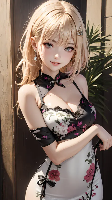 incomparable masterpiece、ultra realistic 8k cg、perfect artwork、wall paper、1 girl girl beautiful girl、独奏、qipao、beautifull face、
h...