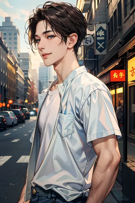 （absurdress，highly resolution，ultra detaile，hdr），杰作，best qualitiy，1boys，handsome，short-length hair，fine eyes and detailed face，（...